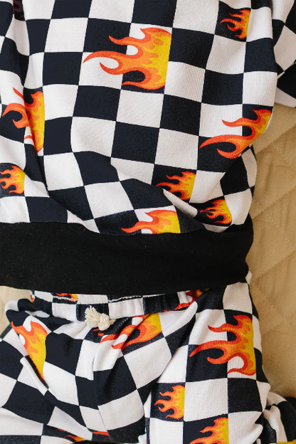 Checkered Flame Jogger Set