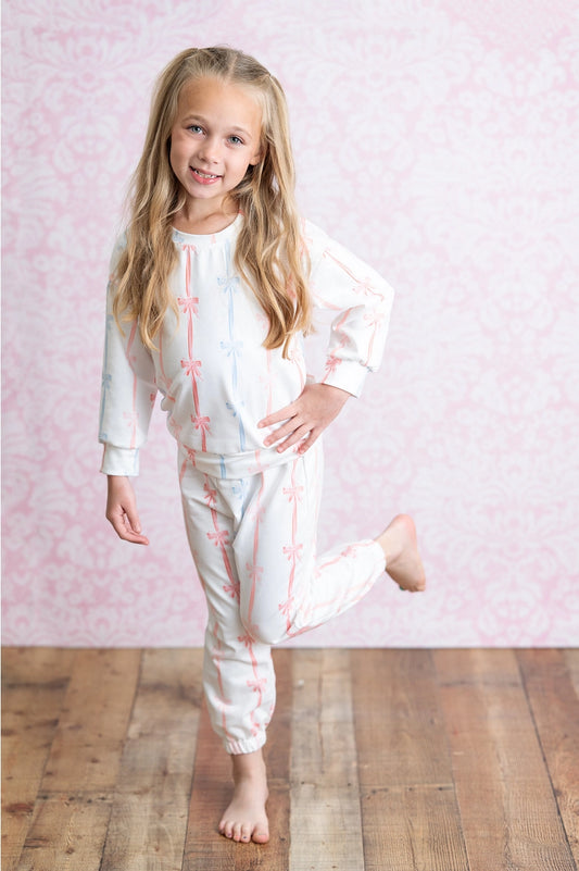 Coquette Ribbon Bow Two Piece Lounge Set