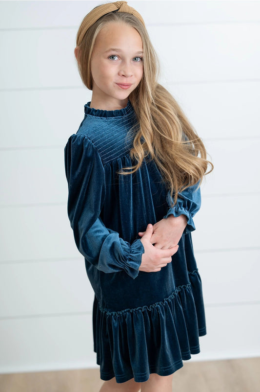 Teal Velvet Holiday Dress