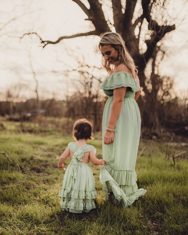 Sage Ruffle Maxi Dress