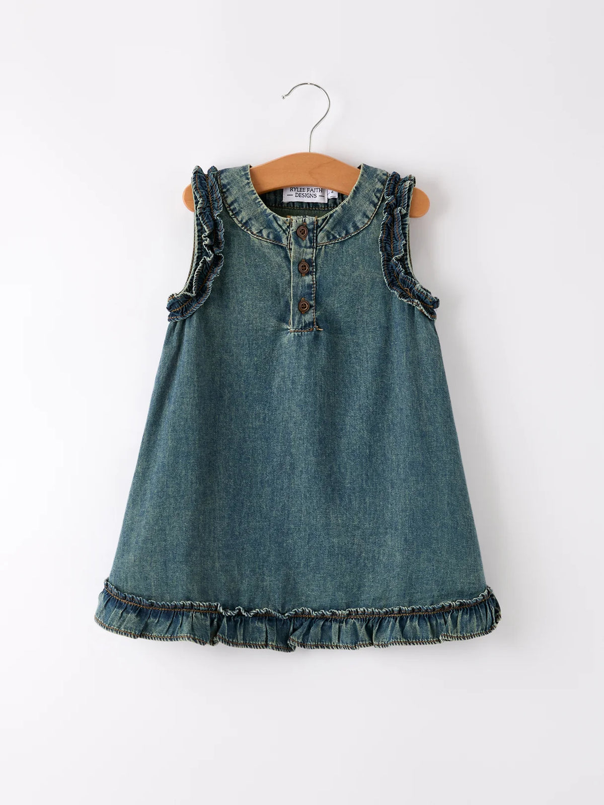 Vintage Denim Ruffle Dress