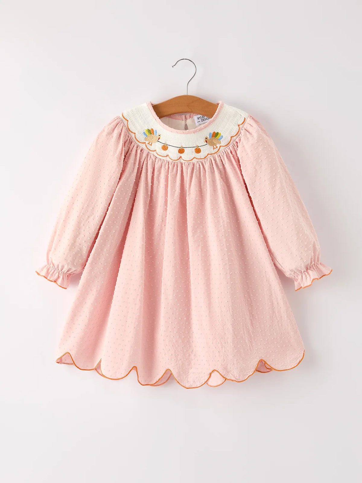 Pink Swiss Dot Turkey Smock Dress
