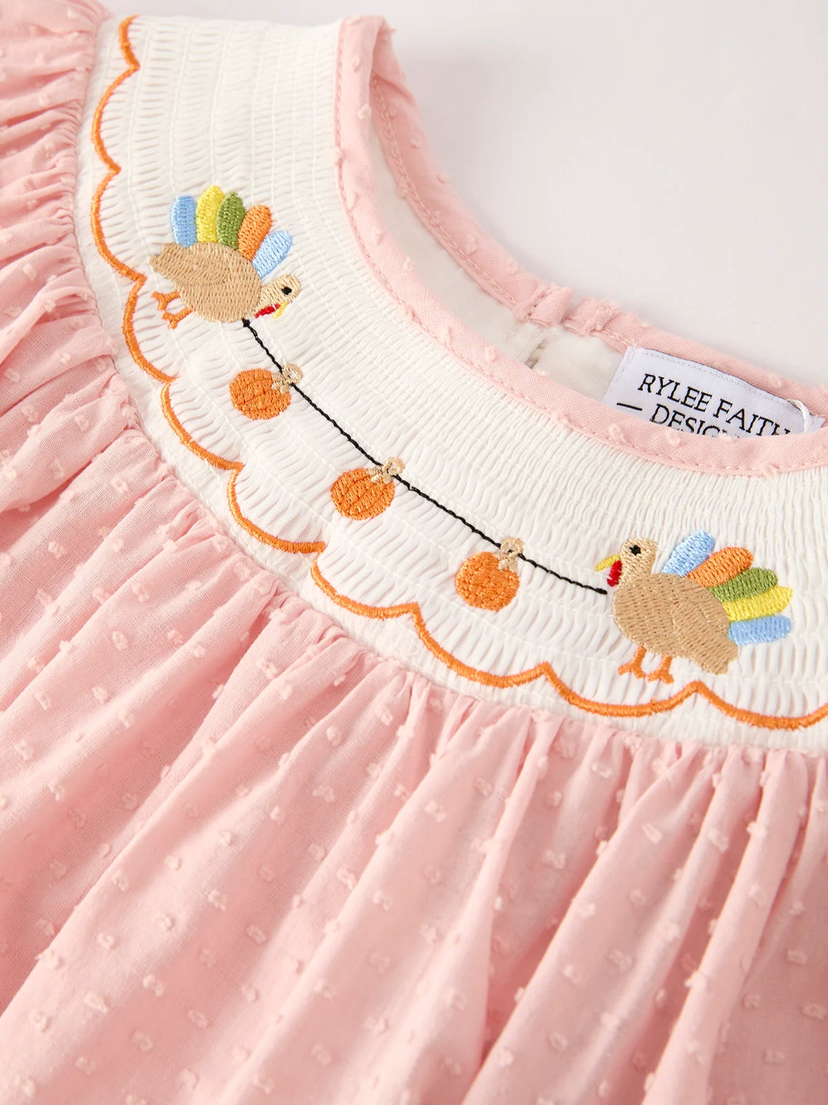Pink Swiss Dot Turkey Smock Dress