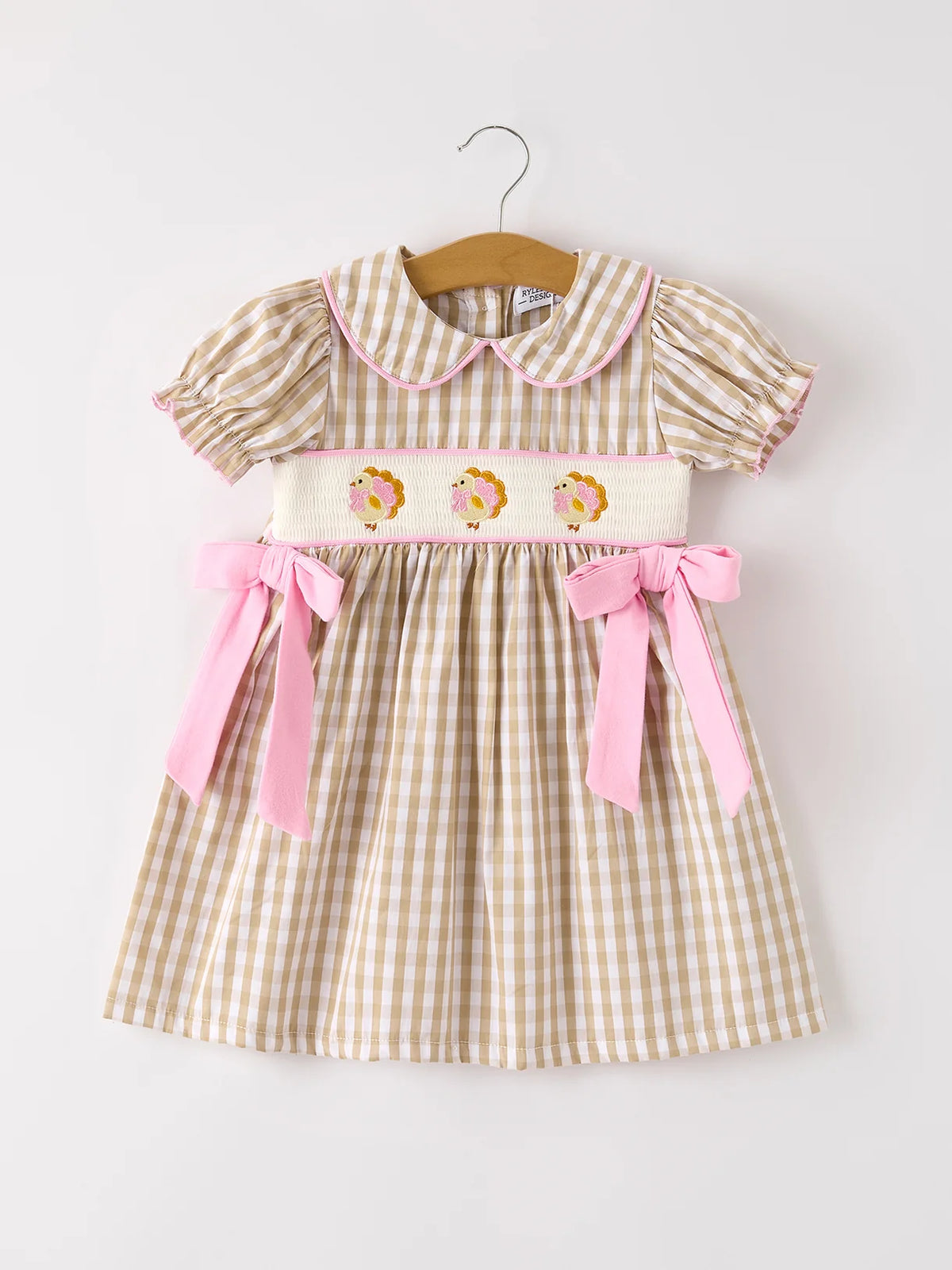 Pink Bow Turkey Smocked Dress
