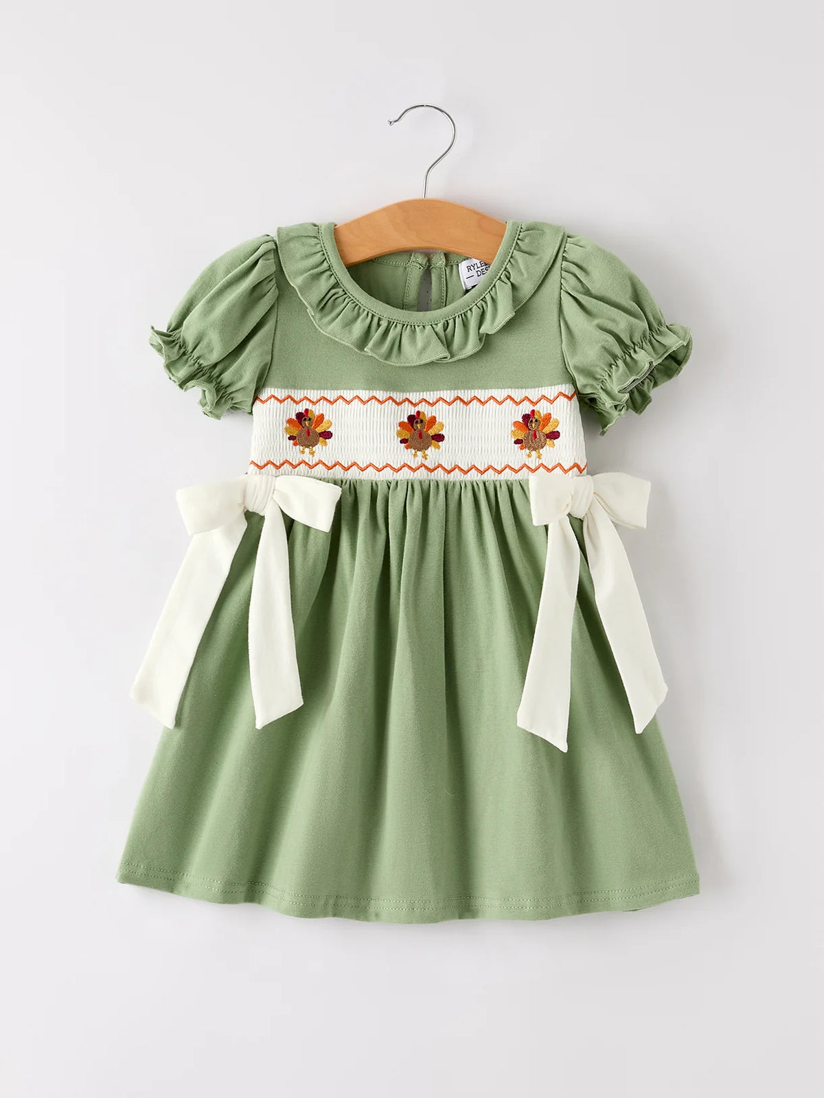 Green Turkey Smocked Dress