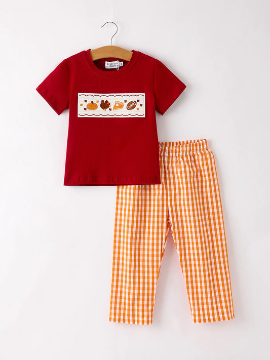 Thanksgiving Day Smocked Tee & Pants
