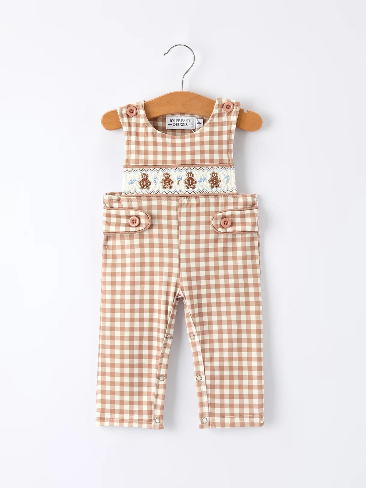 Gingerbread Plaid Overall Jumpsuit