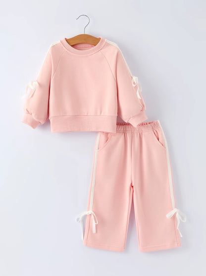 Bow Trim Sweatshirt & Pants