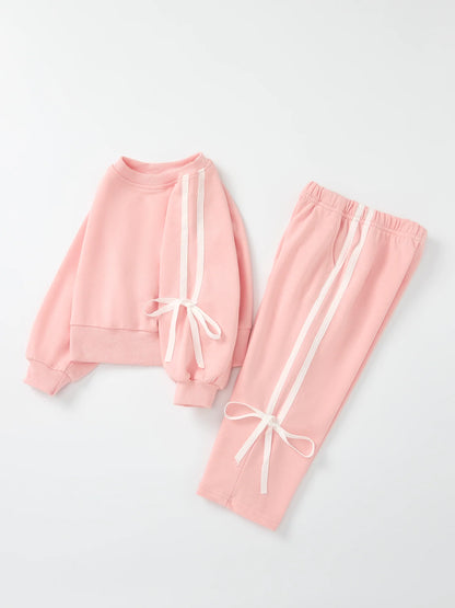 Bow Trim Sweatshirt & Pants