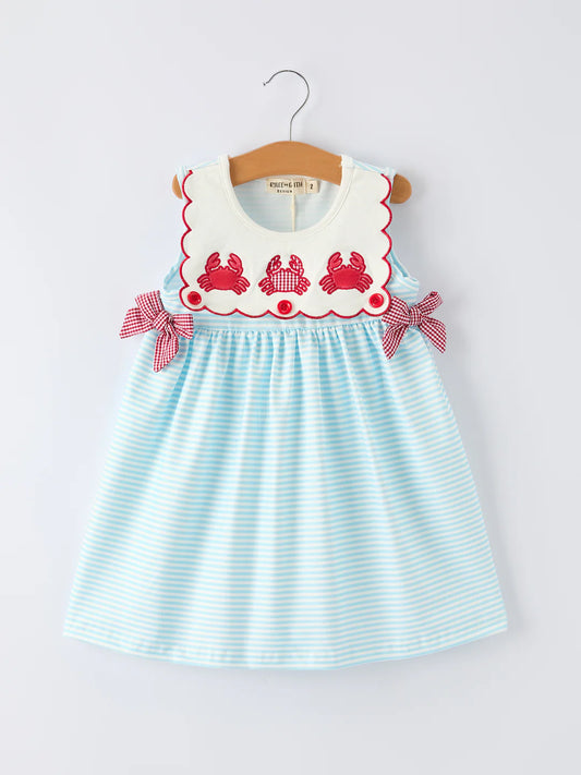 Crab Appliqué Overlay Dress