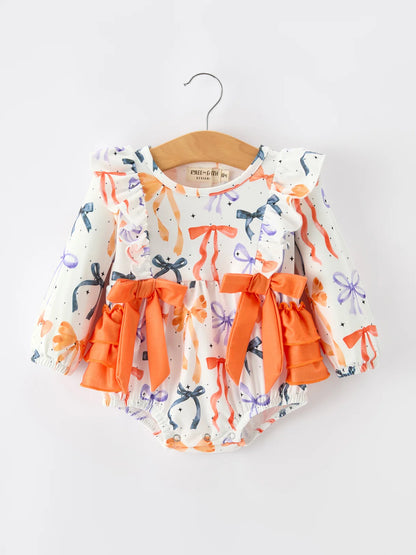 Halloween Bows Ruffle Romper