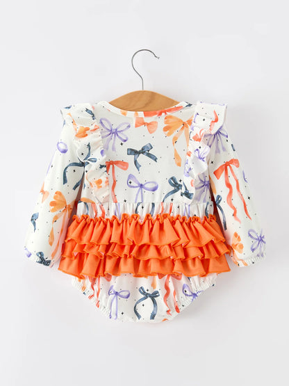 Halloween Bows Ruffle Romper
