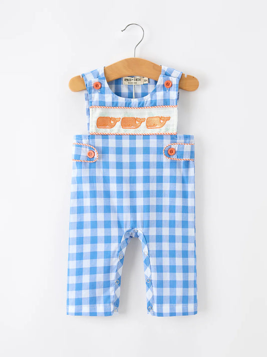 Orange Whale Smocked Jumper