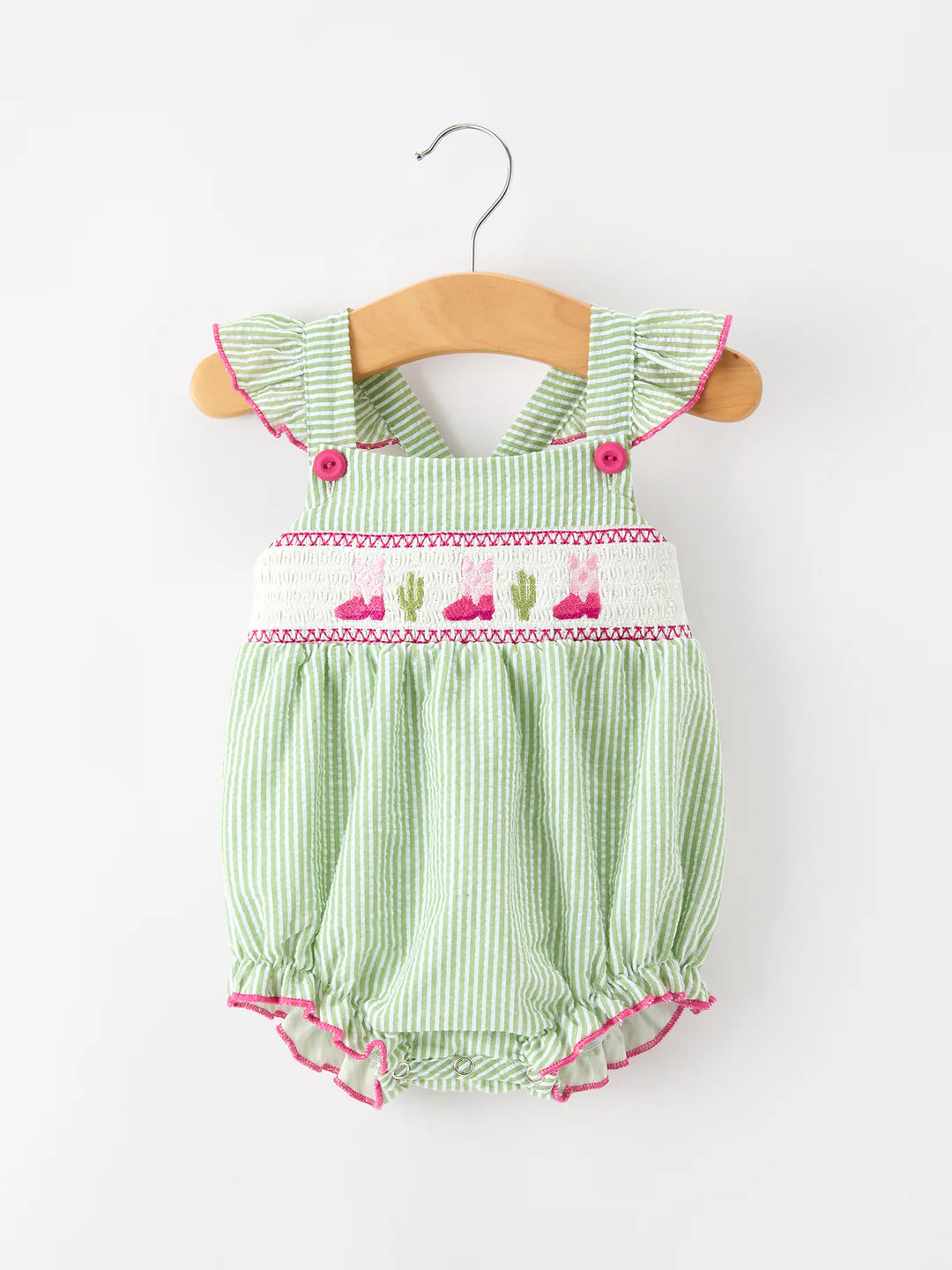 Western Boots Smocked Romper