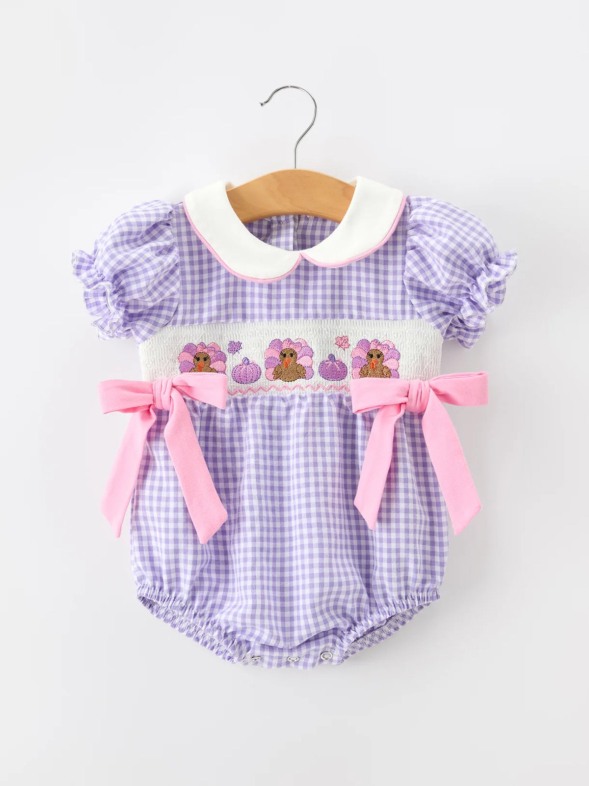 Purple Turkey Smock Romper