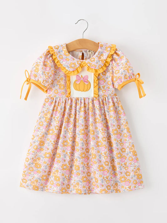 Yellow Floral Pumpkin Dress