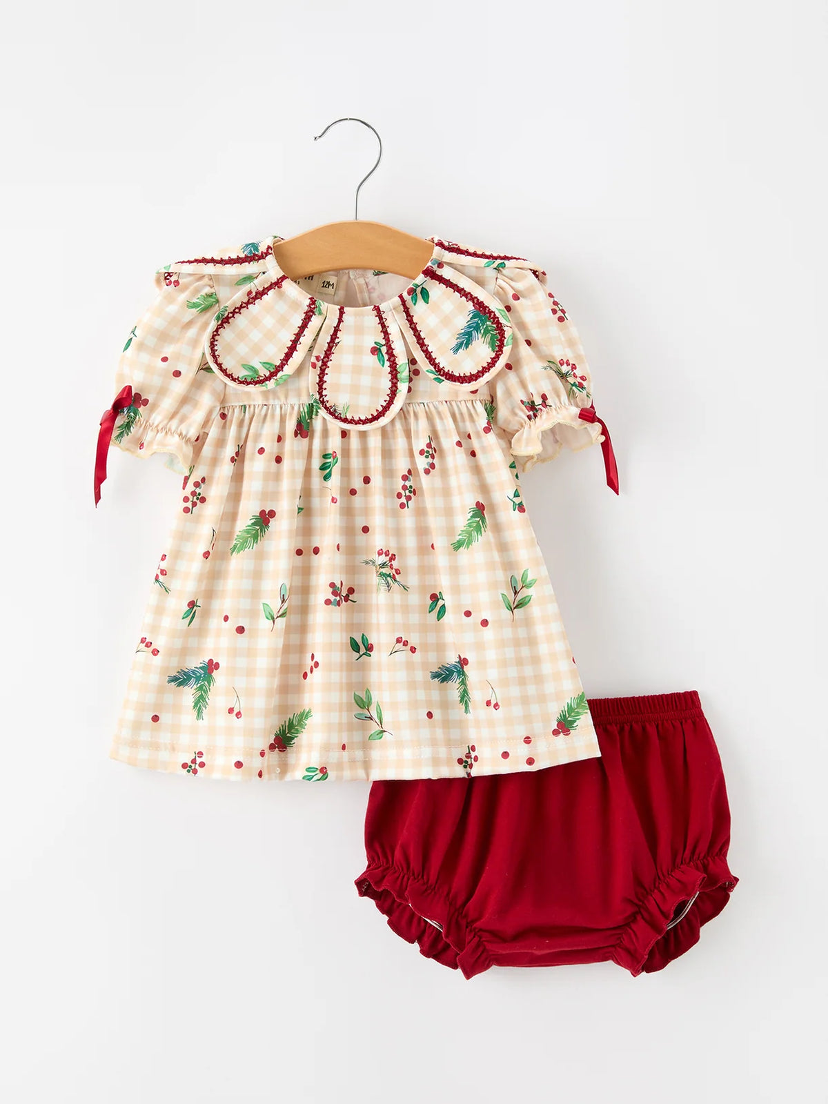 Berry Gingham Petal Top & Bloomers
