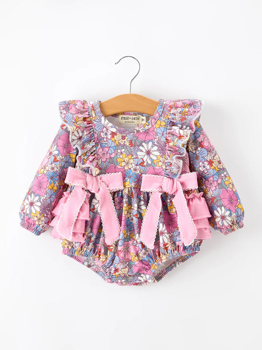 Fall Vintage Floral Romper