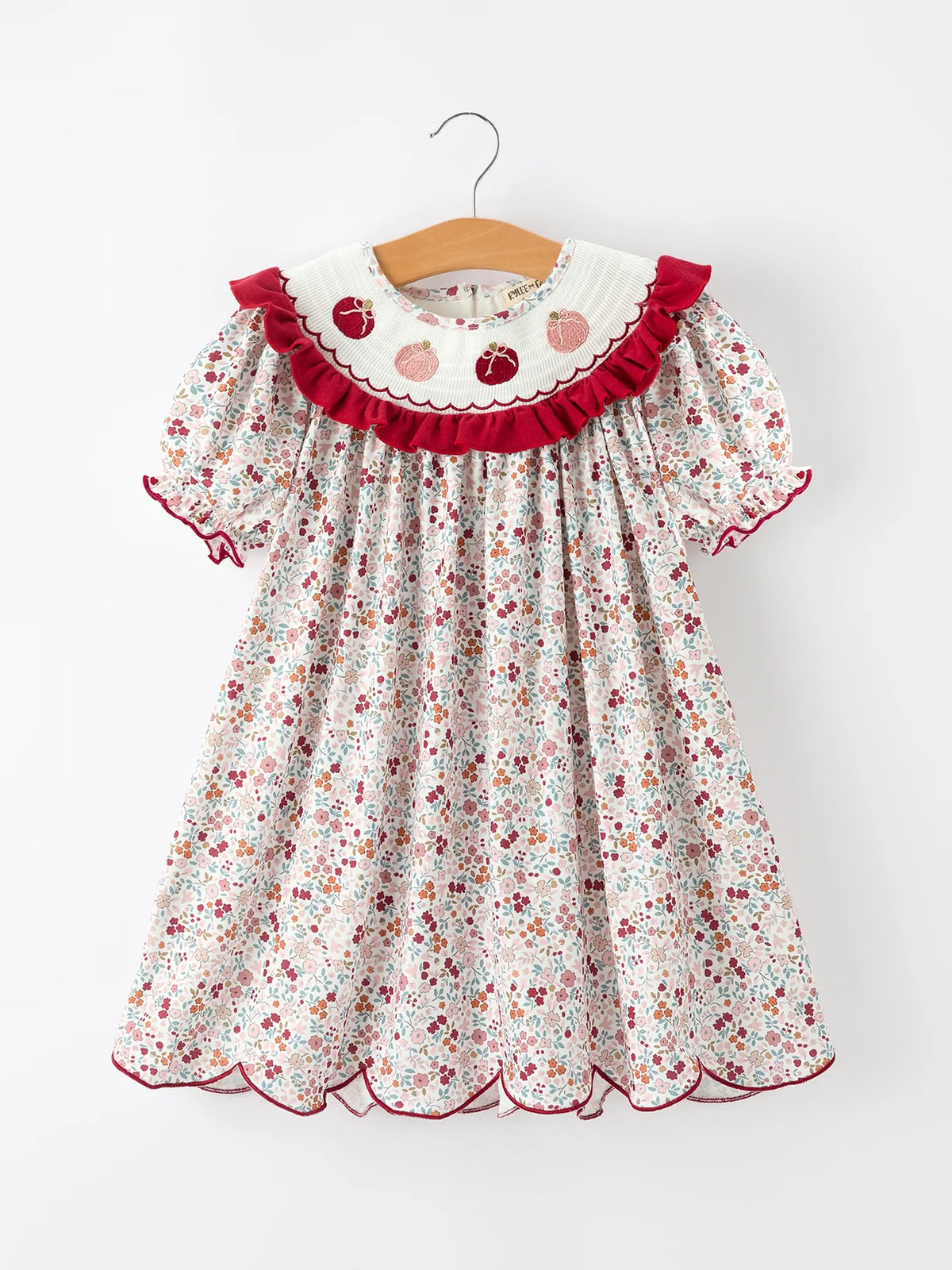Ruby Floral Pumpkin Smocked Dress