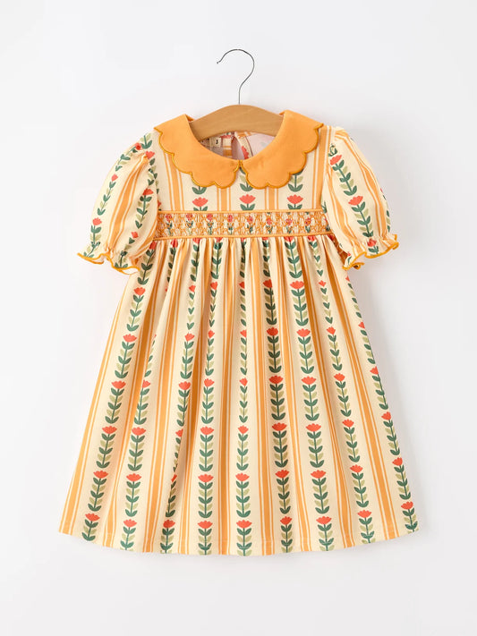Floral Striped Petal Dress