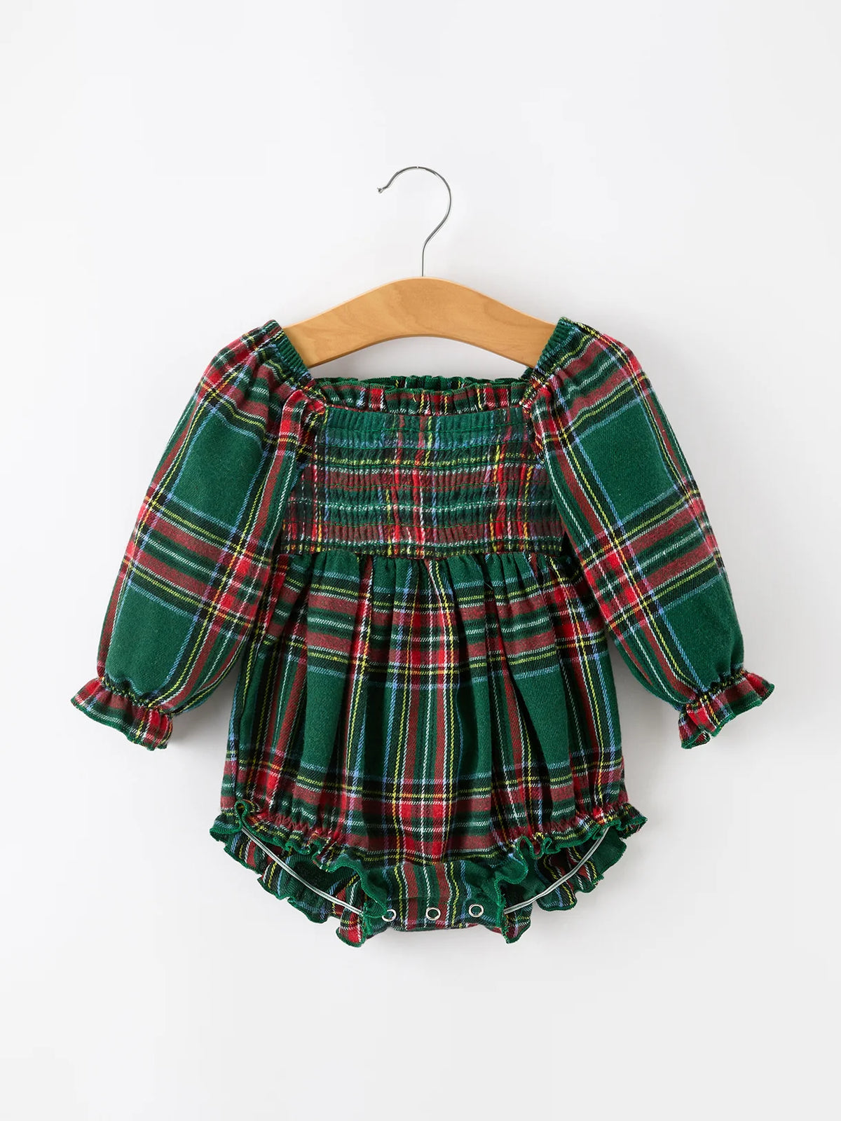 Green Plaid Romper