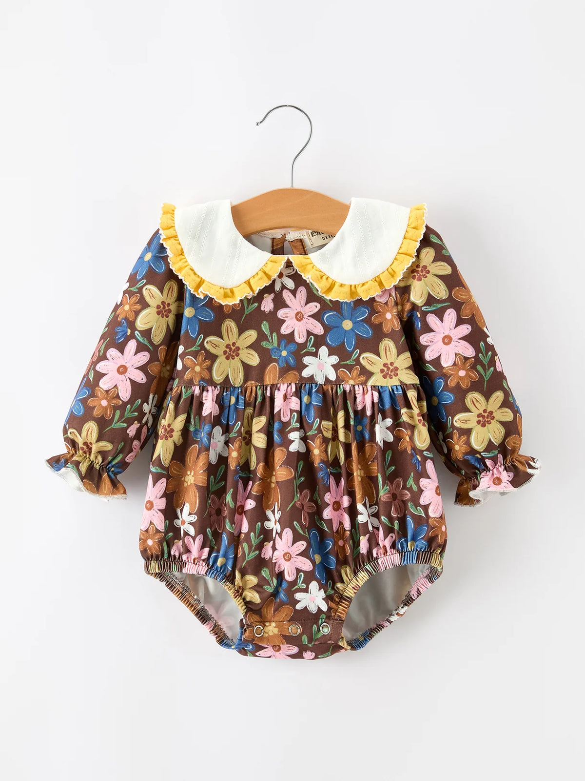 Retro Floral Collared Romper