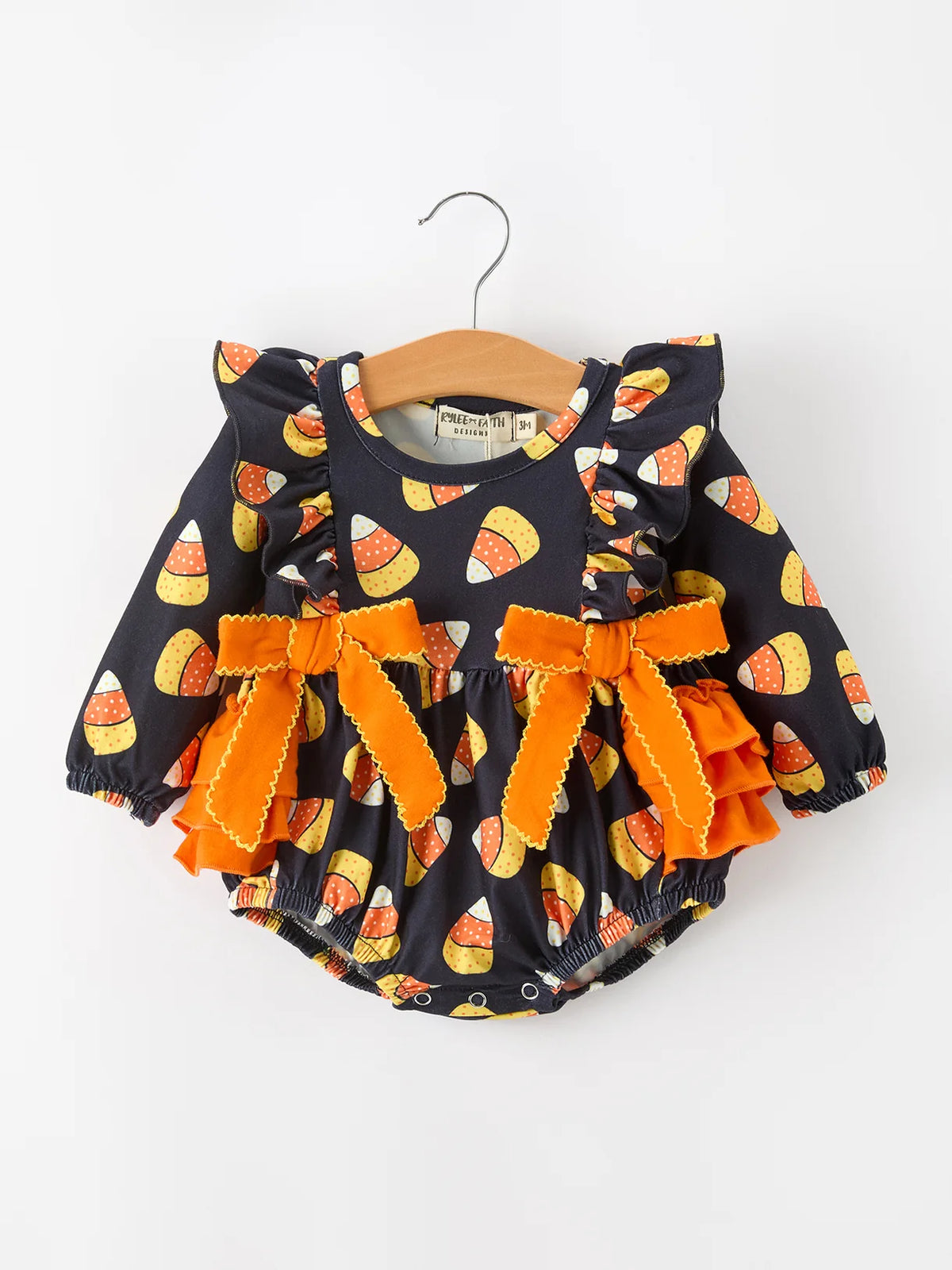 Candy Corn Ruffle Romper