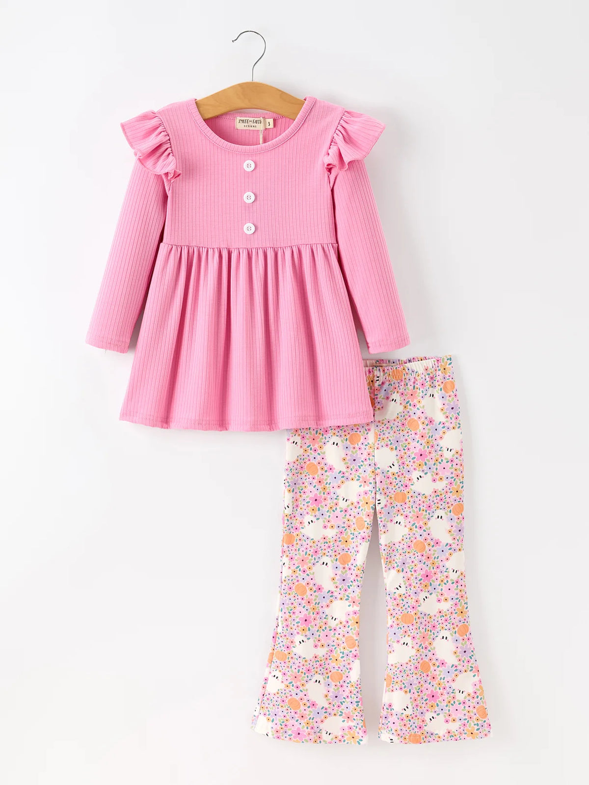 Pink Top + Colorful Ghost Bottoms