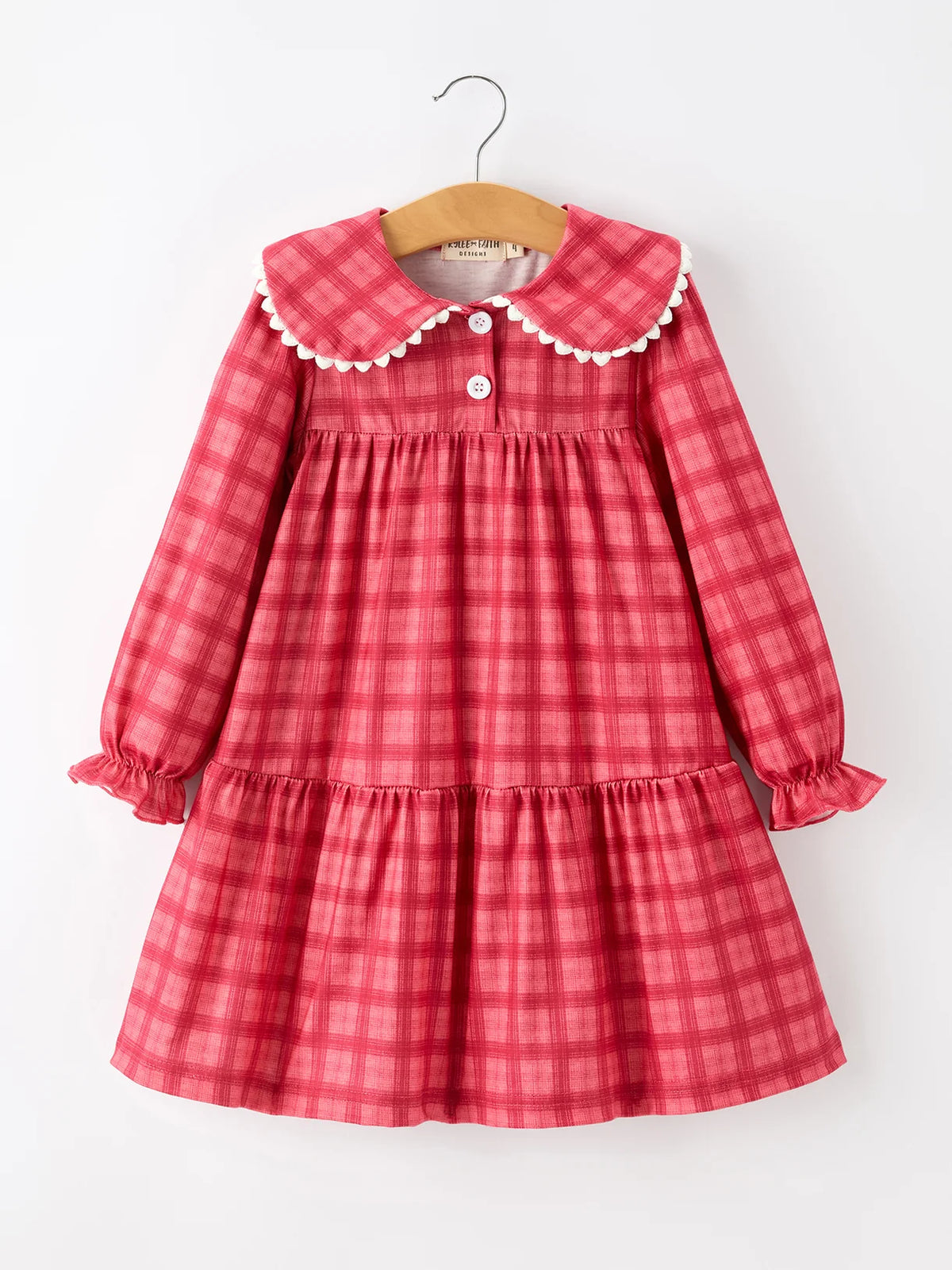 Bright Red Plaid Peter Pan Dress