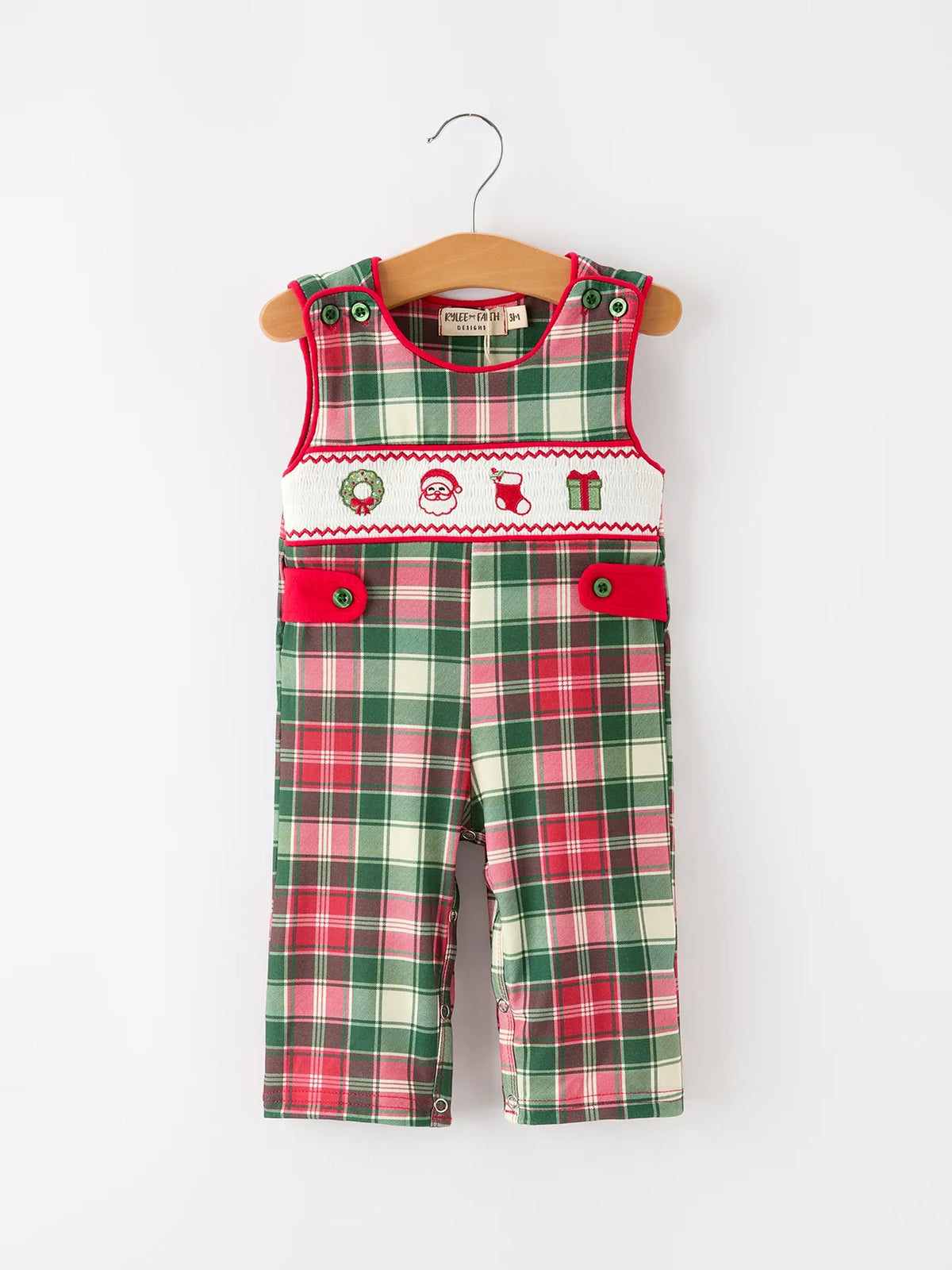 Red Holiday Embroidery Overall Jumpsuit