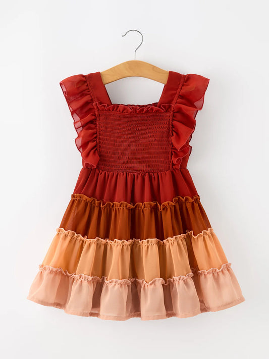 Fall Ombré Ruffle Dress
