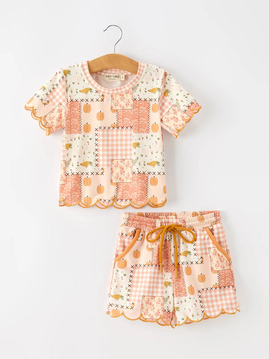 Pumpkin Patchwork Scallop Lounge Set