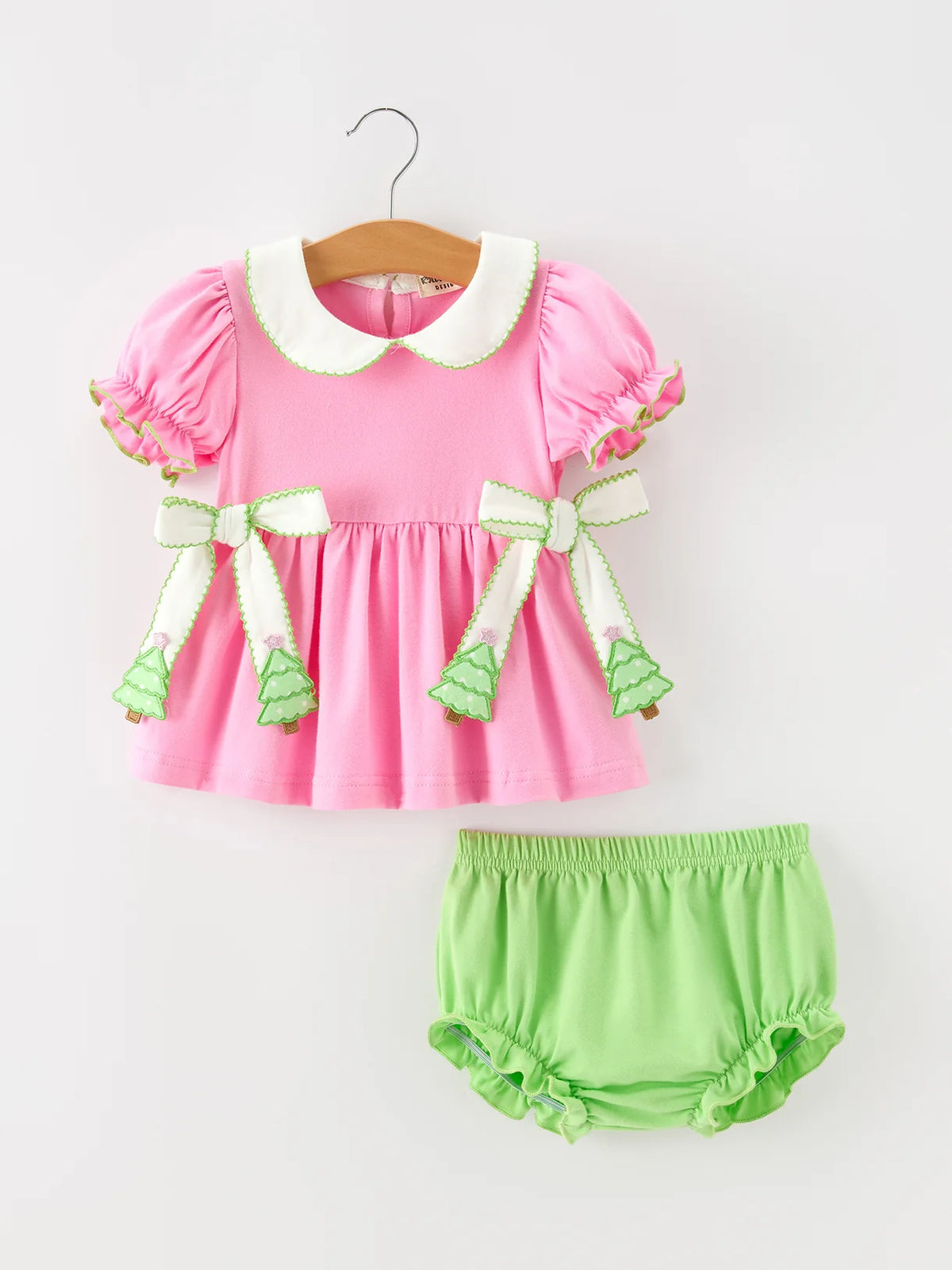 Pink Christmas Tree Bloomer Set
