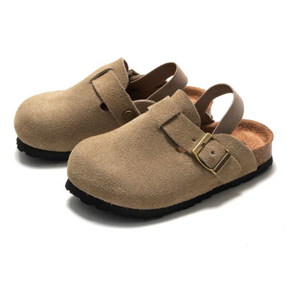 PRE-O: Kid’s Suede Buckle Clogs