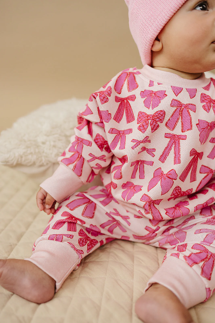 Pink Bows Jogger Set