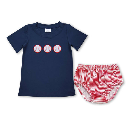 Red Striped Tee Bummies Set