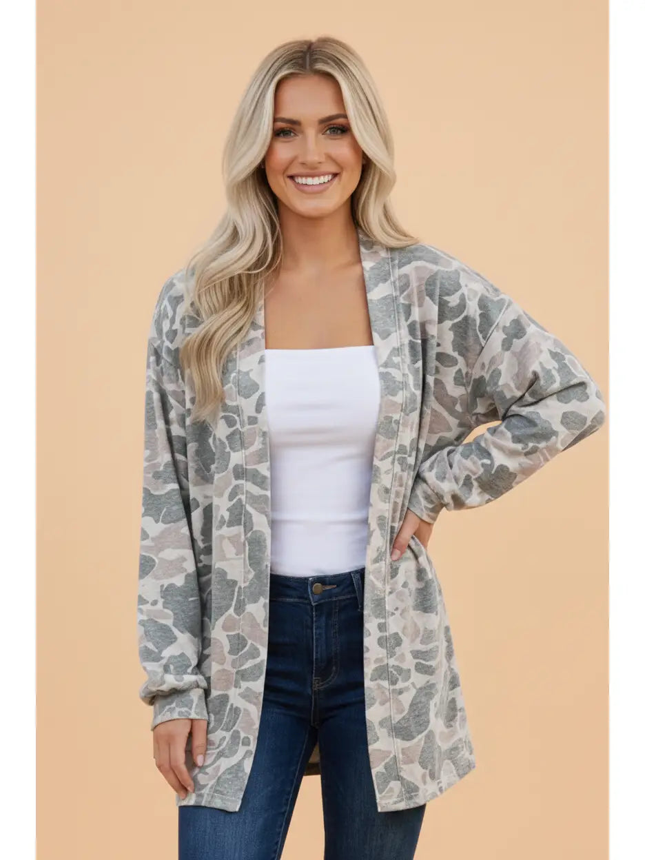 Camo Tunic Cardigan