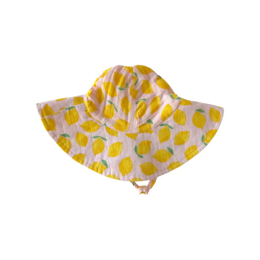 Lemon Sorbet Muslin Wide Brim Sunhat