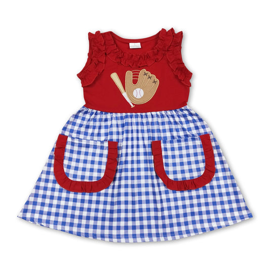 Blue Gingham Baseball Dress
