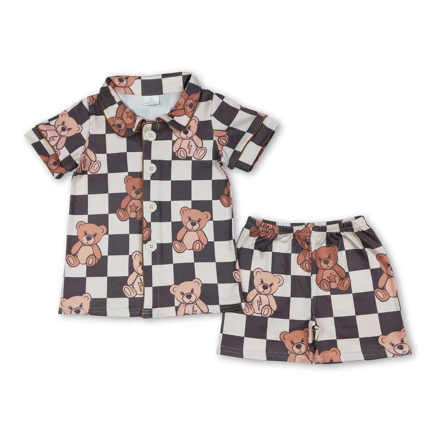 Checkered Teddy Button Down PJs