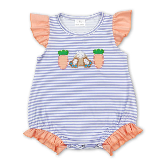 Striped Bunny Ruffle Romper