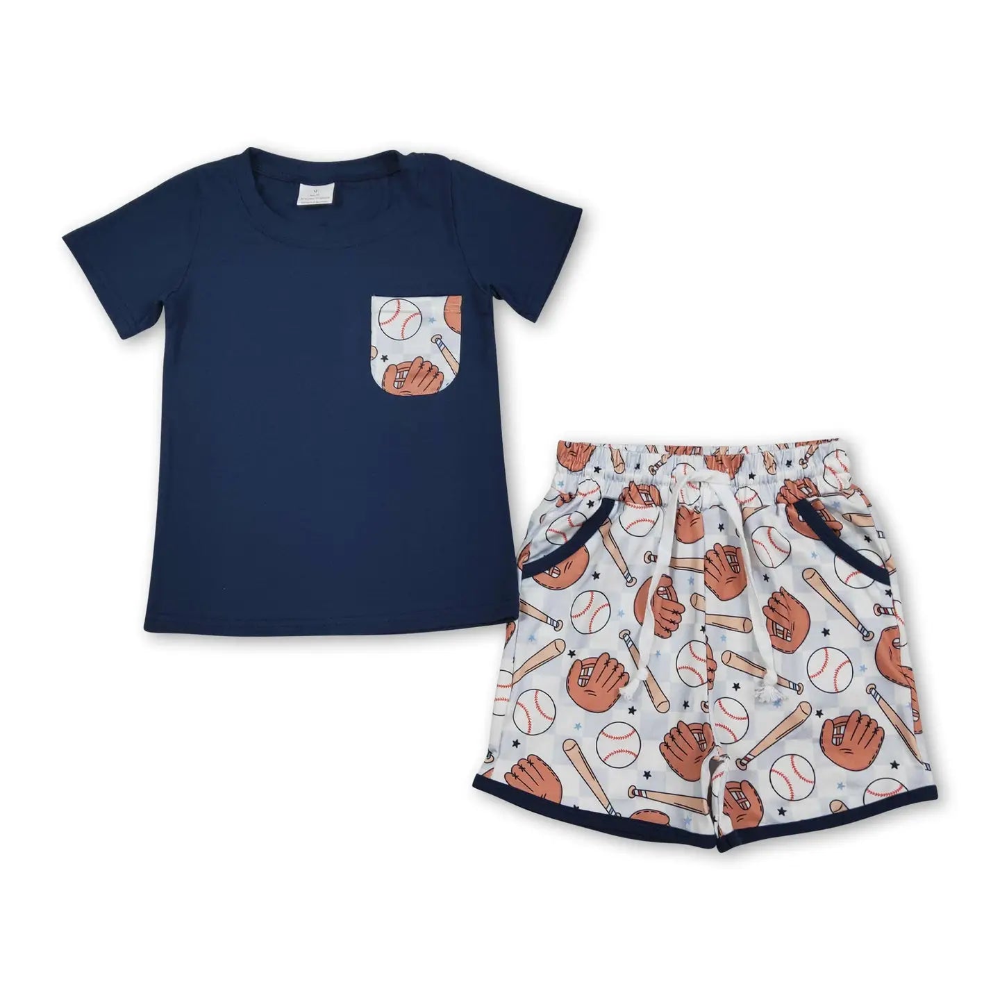 Navy Pocket Tee & Shorts Set