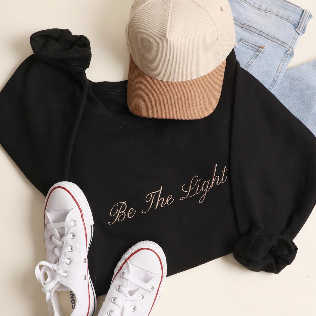 Be The Light Embroidered Crewneck