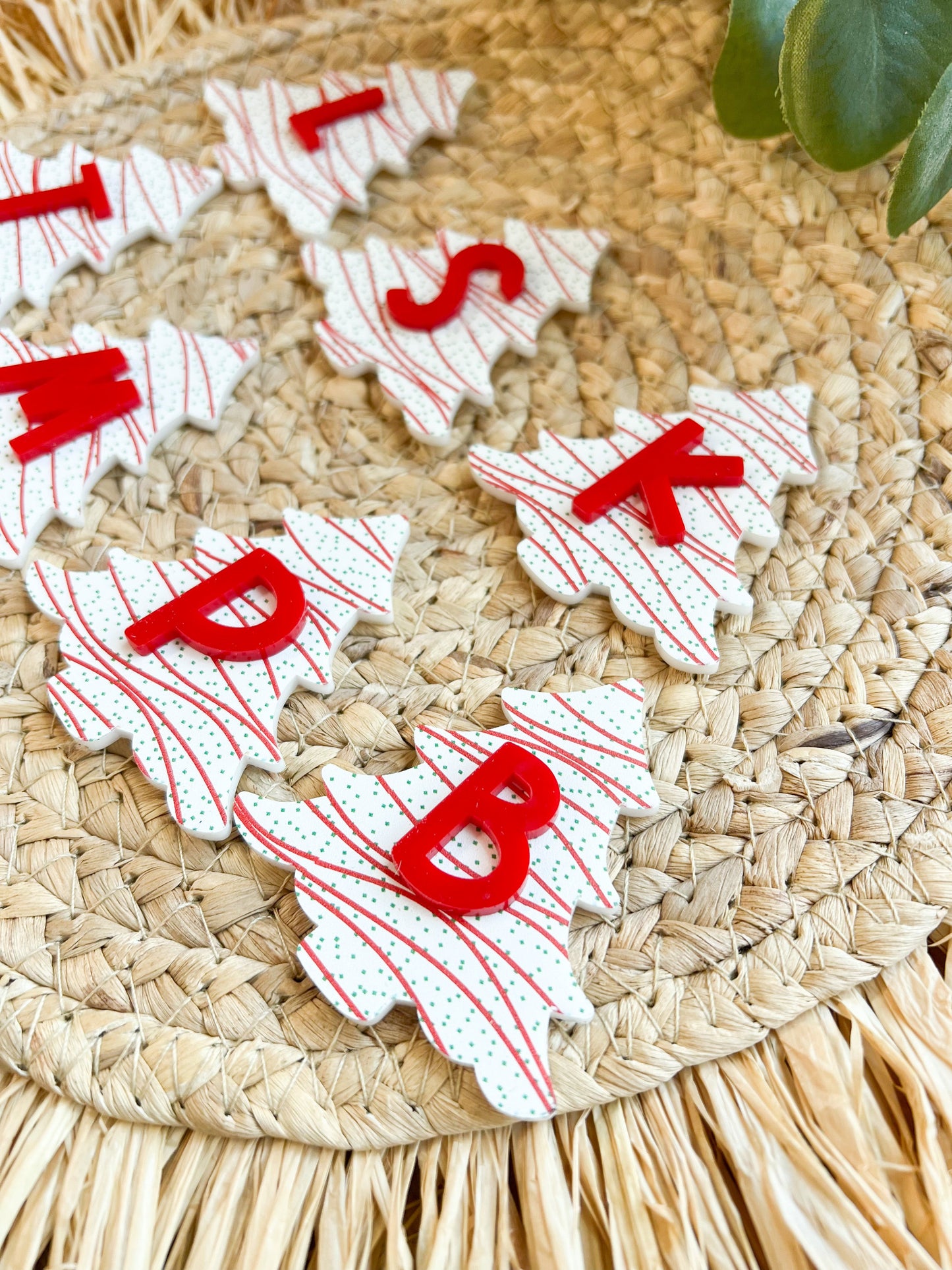 Christmas Cake Initial Clips - CLOSES 11/7