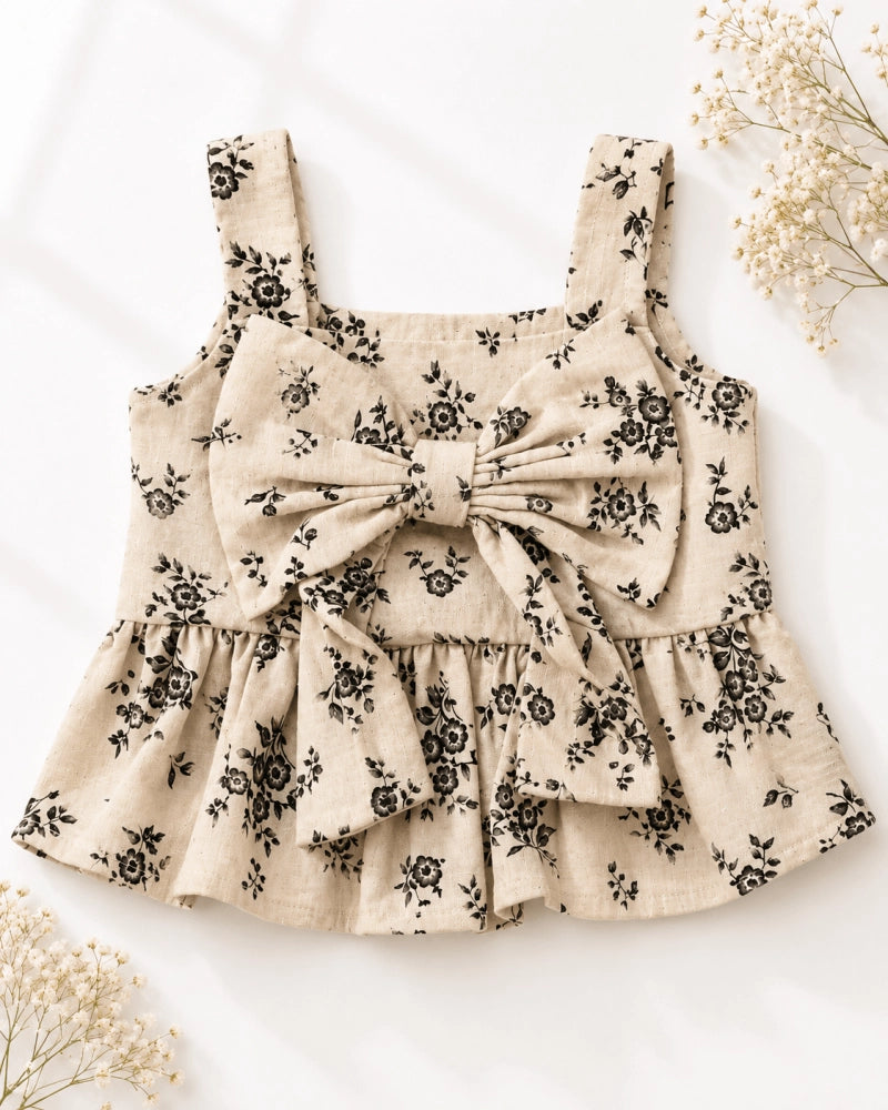 Sepia Garden Bow Front Top
