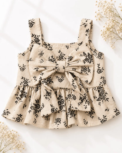 Sepia Garden Bow Front Top