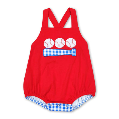 Blue Gingham Applique Romper