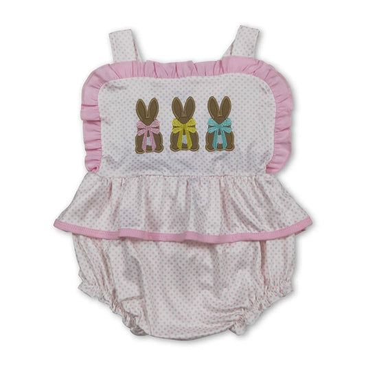 Chocolate Bunny Polka Dot Romper