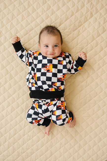 Checkered Flame Jogger Set