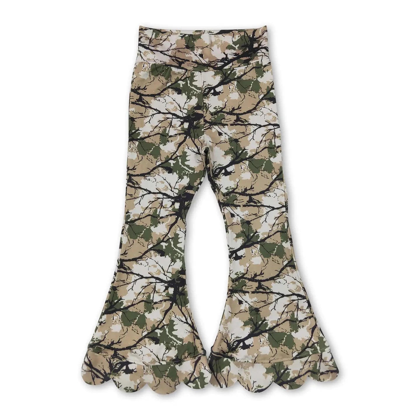 Camo Scallop Flare Bottoms
